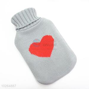 Hot Water Bag with Heart Pattern Woolen Cover