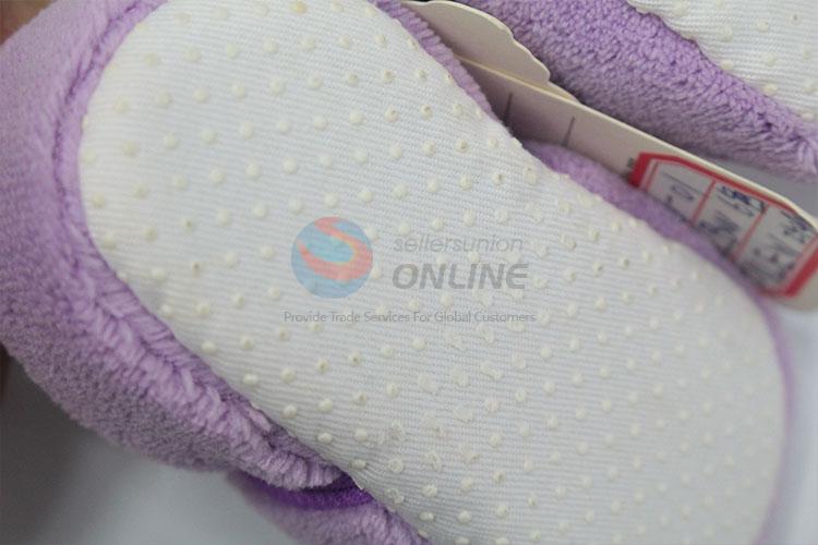 Lovely purple Coral fleece baby shoes