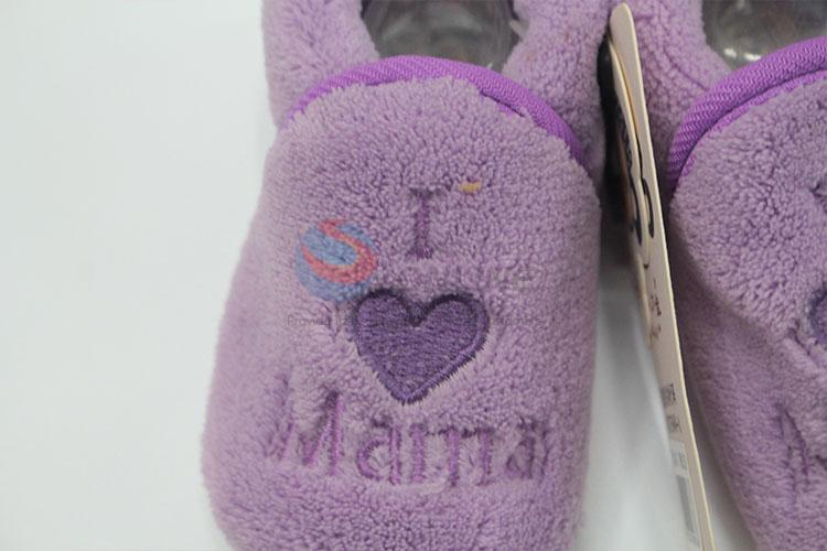 Lovely purple Coral fleece baby shoes