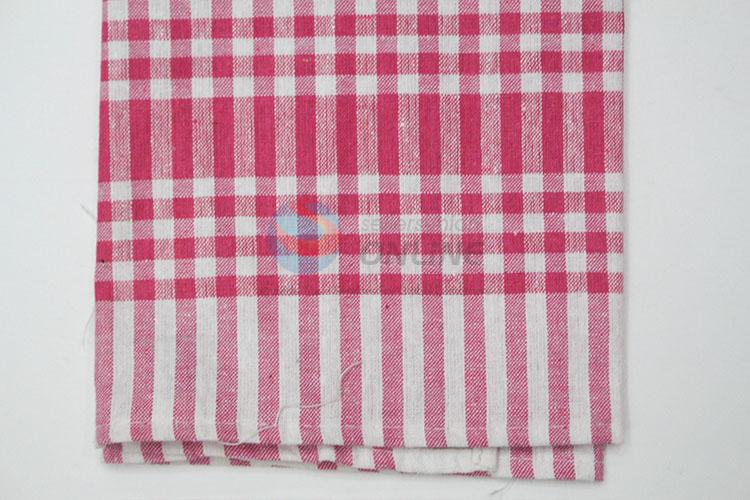 Comfortable pink plaid kitchen towel