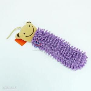 Cartoon purple microfiber towel with hanger