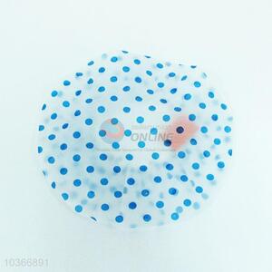 China Factory Cheap Blue Dots Shower Cap