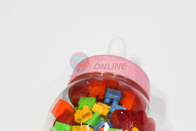 Factory Export 120pcs Milk Bottle Colorful Building Blocks Toys for Kids