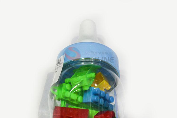 Cheap and High Quality Milk Bottle 55pcs Colorful Building Blocks Toys for Kids