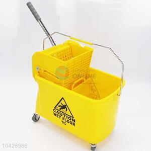 Good quality yellow plastic mop bucket,45*10*35cm