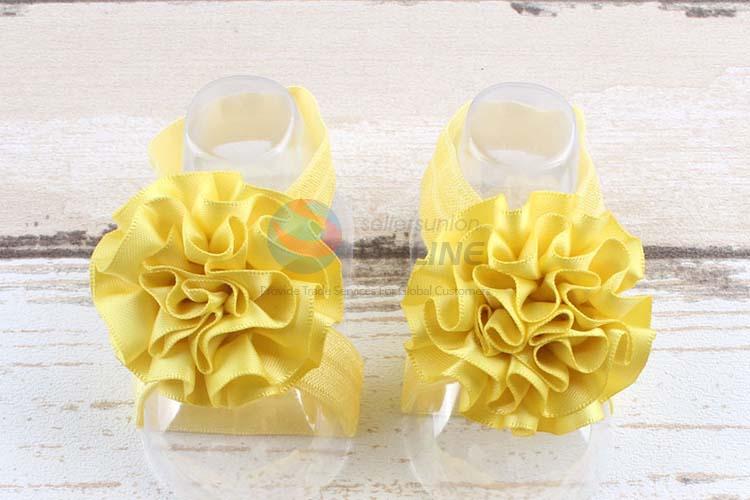 Fashion Style Lovely Baby Flower Shoes With Hairband Set