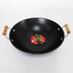 Round Iron Frying Pan Cooking Pan with Double Ears