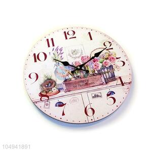 Wholesale premium quality round printed MDF wall clock