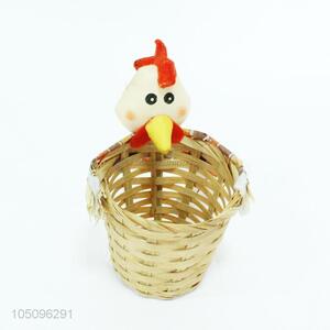 Cartoon Cute Chicken Shaped <em>Nonwovens</em> Scarecrow <em>Crafts</em> Mini Basket