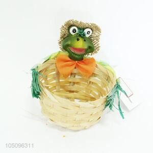 Cartoon Frog Shaped <em>Nonwovens</em> Scarecrow <em>Crafts</em> Mini Basket