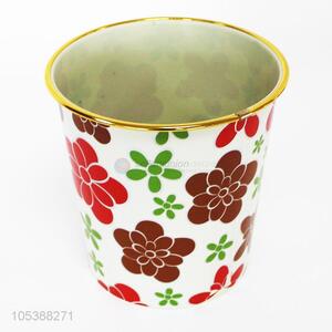 Custom Flower Pattern Garbage Can Waste Container