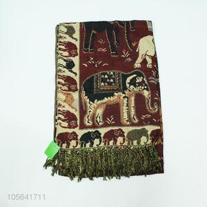 Wholesale retro elephant printed women cotton scarf