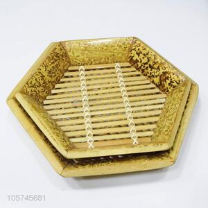 High class hexagon bamboo snacking tea tray food tray