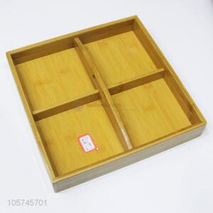 Premium quality 4-grid bamboo tea tray cup teay for hotel