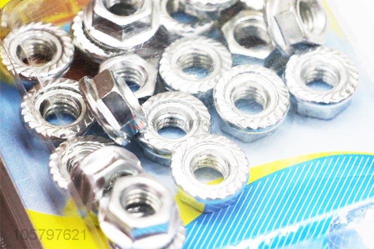 OEM factory 6mm zinc plated serrated hex flange nuts