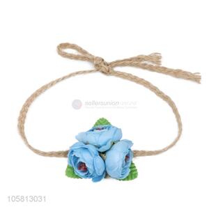 Good Quality Cloth Art Flower Hemp Rope Head Band For Children
