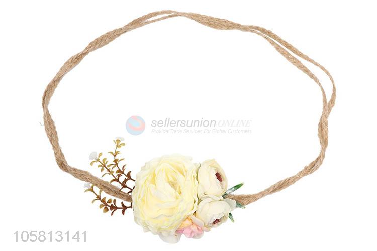 Fashion Simulation Flower Hemp Rope Decorative Sash Belt