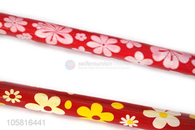 High Quality Flower Coated Wooden Broom Stick