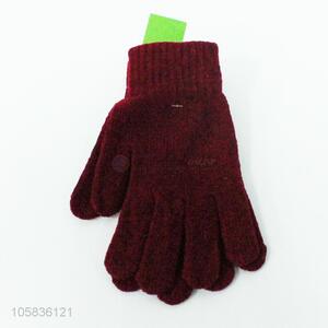 Customized acrylic knitted winter warm gloves for women