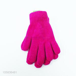 Low price acrylic knitted warm women gloves