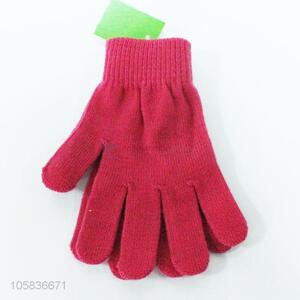Good quality acrylic knitted warm women gloves