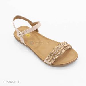 Excellent quality women sandals chain embellished flat sandals