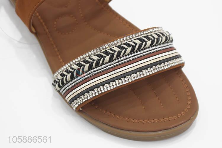 High grade custom summer women trendy flat sandals