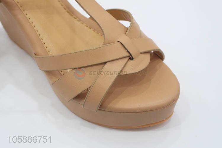 Wholesale cheap custom summer women trendy slope heel sandals