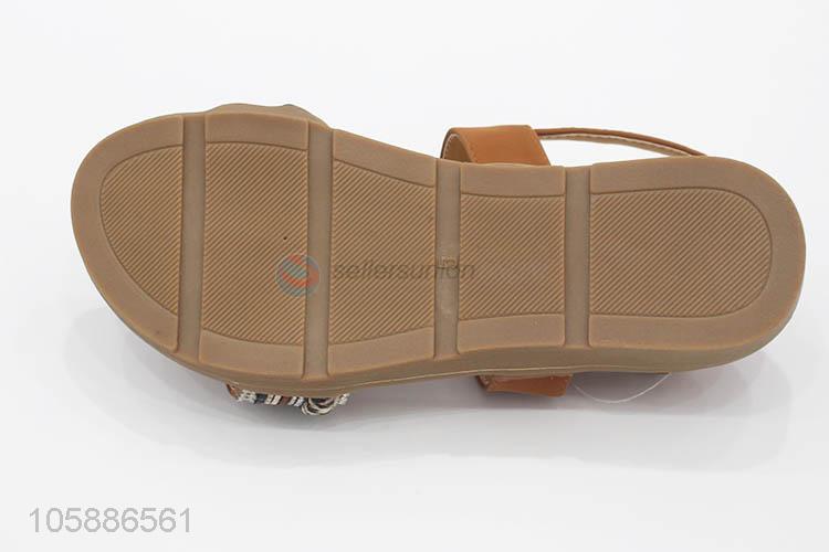 High grade custom summer women trendy flat sandals