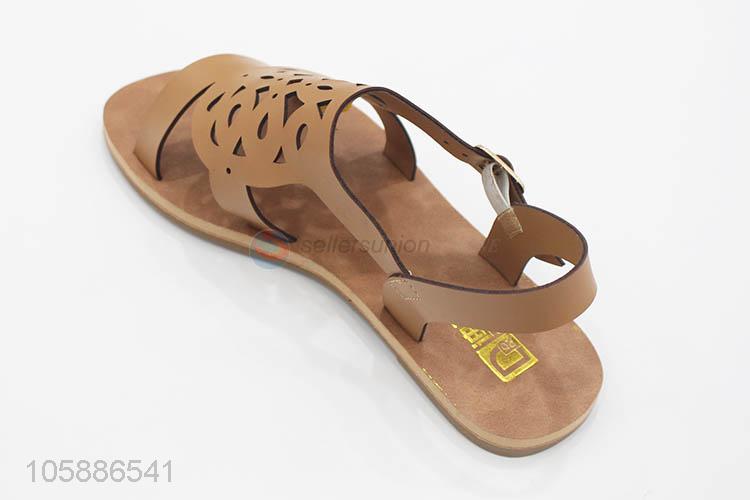 Promotional cheap fashion women braided pu leather flat sandals