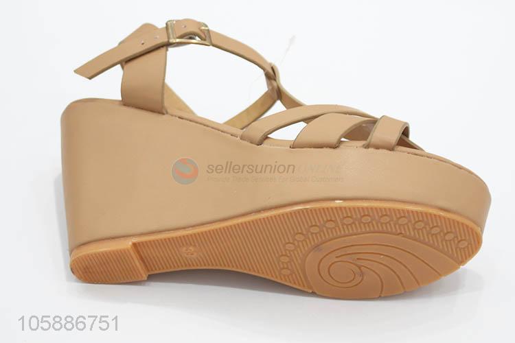 Wholesale cheap custom summer women trendy slope heel sandals