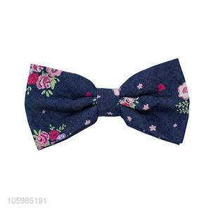 Latest design flower printed 100% cotton men bow tie