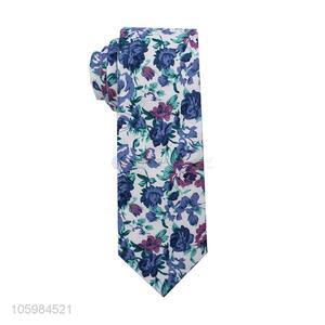 Factory sales men ties flower printed cotton necktie