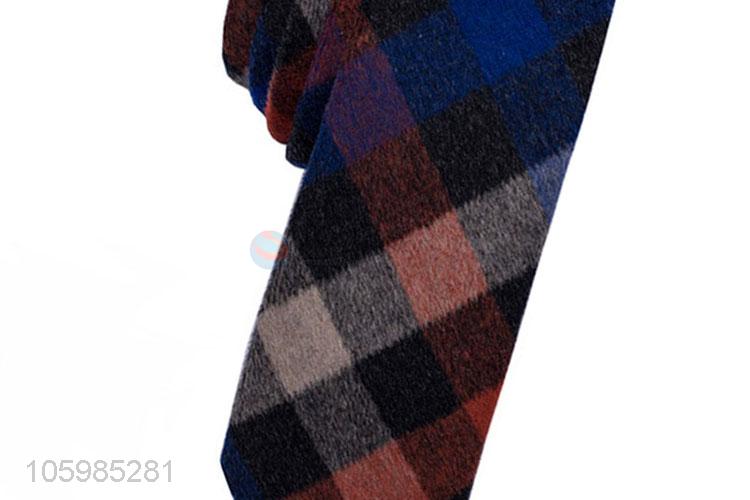 Superior factory men's skinny tie checks knitted necktie