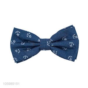 Customized cheap men's bow tie anchor print bow tie