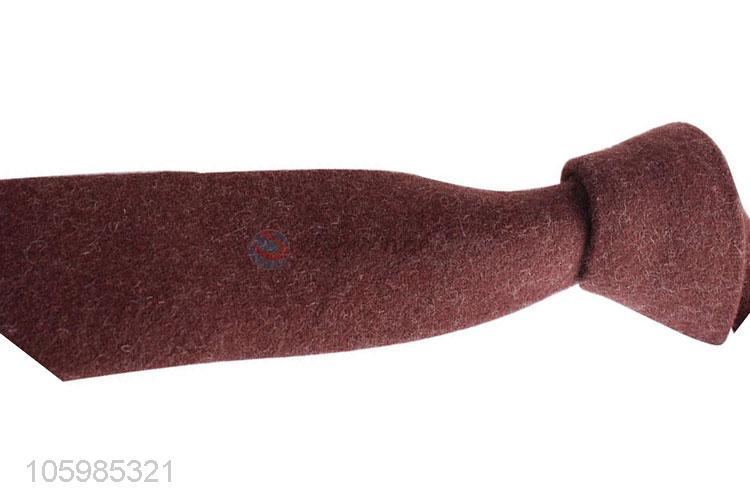 Classic solid color 100% wool necktie for men