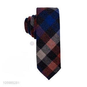 Superior factory men's skinny tie checks knitted necktie