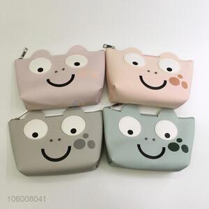 Promotional adorable frog shape women pu material cosmetic bags