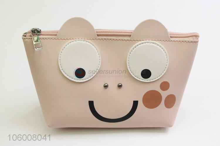 Promotional adorable frog shape women pu material cosmetic bags