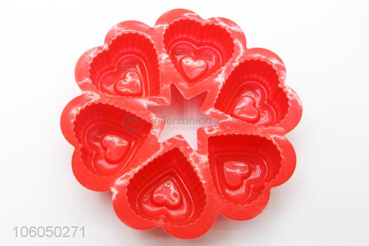 Custom food grade 3d heart shape silicone cake mold