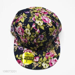 Professional supply flower printed baseball cap adjustable sports cap