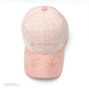 Wholesale stylish 6 panel pink suede baseball caps and hats