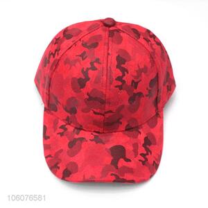 Wholesale red 6 panel suede baseball cap