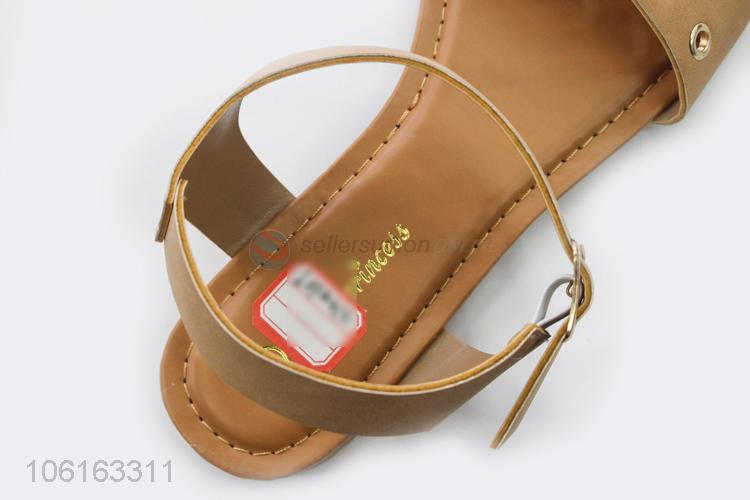 Factory Sell Lady Sandal Summer Casual Beach Flats Shoes