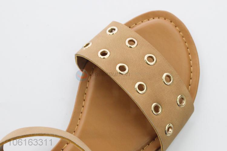 Factory Sell Lady Sandal Summer Casual Beach Flats Shoes