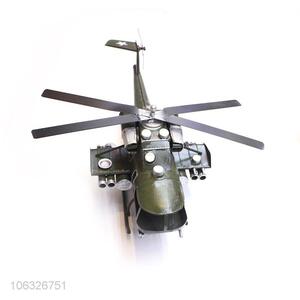 Antique <em>Metal</em> Arts <em>Crafts</em> Iron Big Green Helicopter Model For Decoration