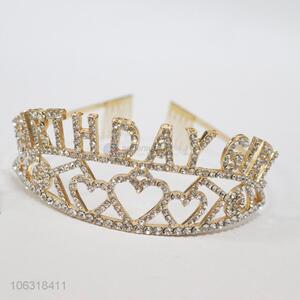Popular Party Decoration Alloy Crown With Diamonds