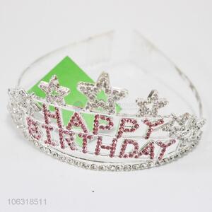 Fashion Alloy Birthday Crown With Diamonds
