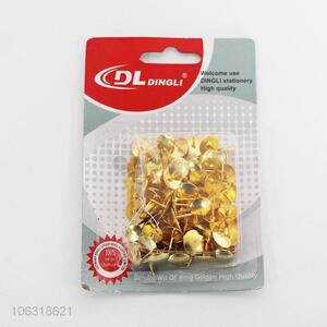 Good quality 100pcs golden iron pushpin for office