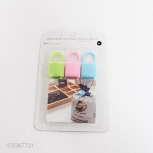 High Quality 3 Pieces Lock-Shape Silicone Cable Tie